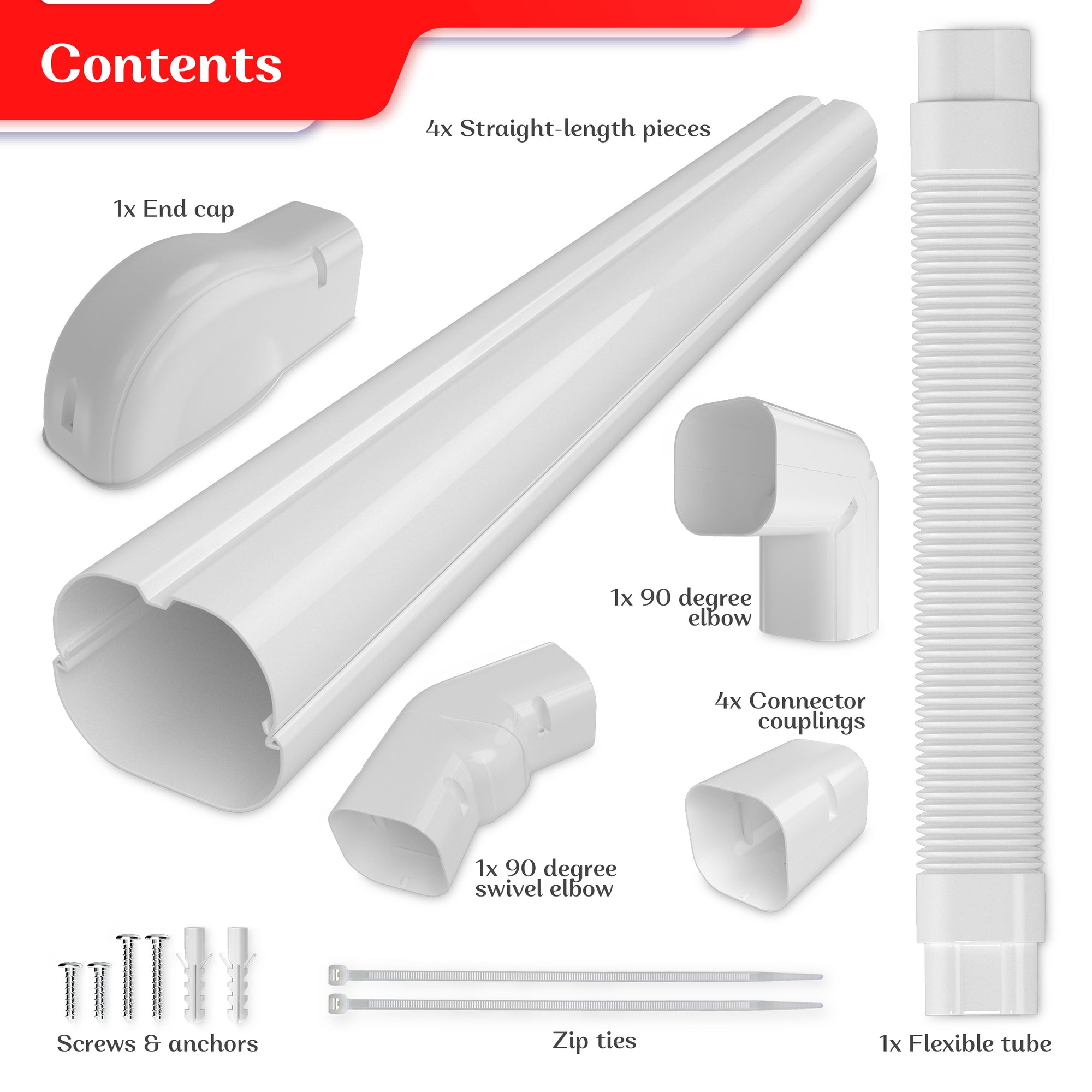 Universal Line Cover Kit for Ductless Mini-Split Air Conditioners and Heat Pumps